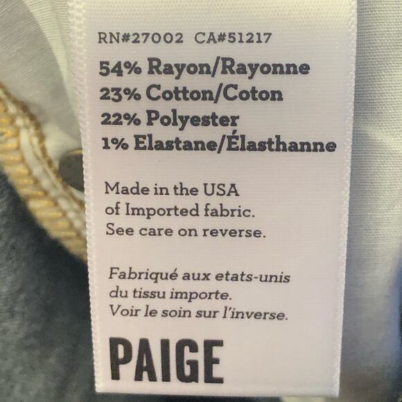 NWOT Paige Blue Dark Wash Skinny Jeans Size 28 - Picture 8 of 9